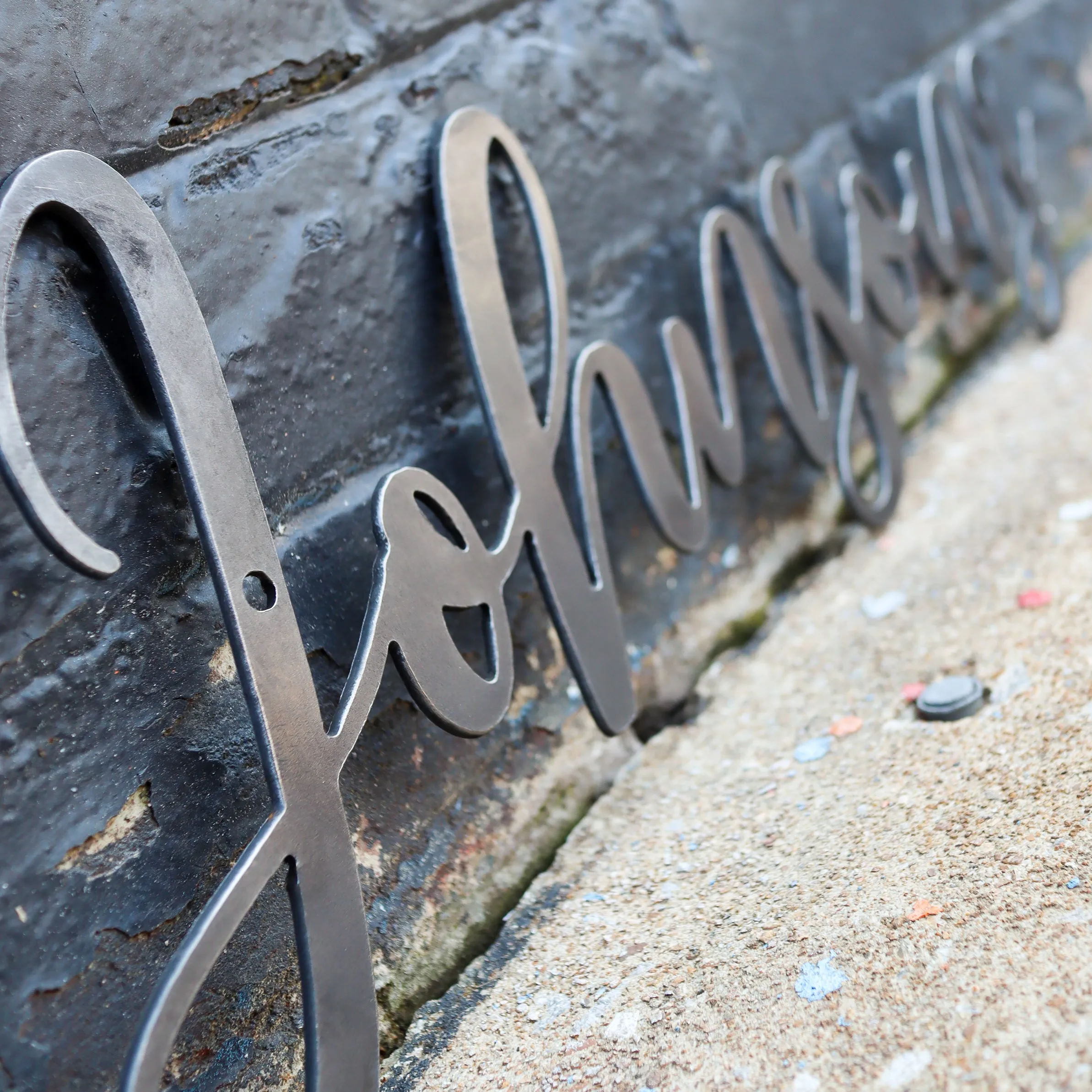 Last Name Cursive Words Wedding Sign - Personalized Metal Family Decor - Custom Wall Art - Welcome Signs