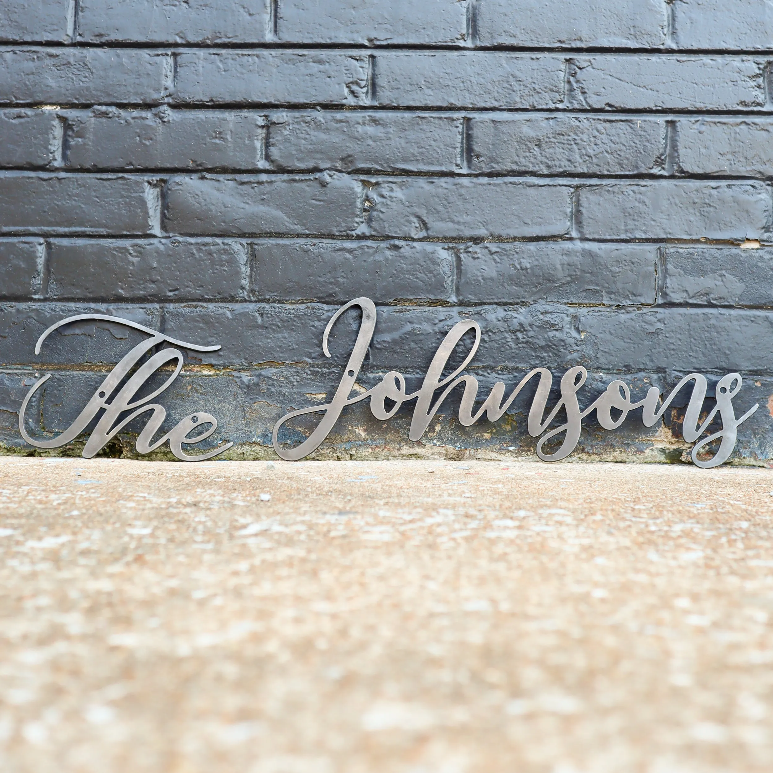 Last Name Cursive Words Wedding Sign - Personalized Metal Family Decor - Custom Wall Art - Welcome Signs