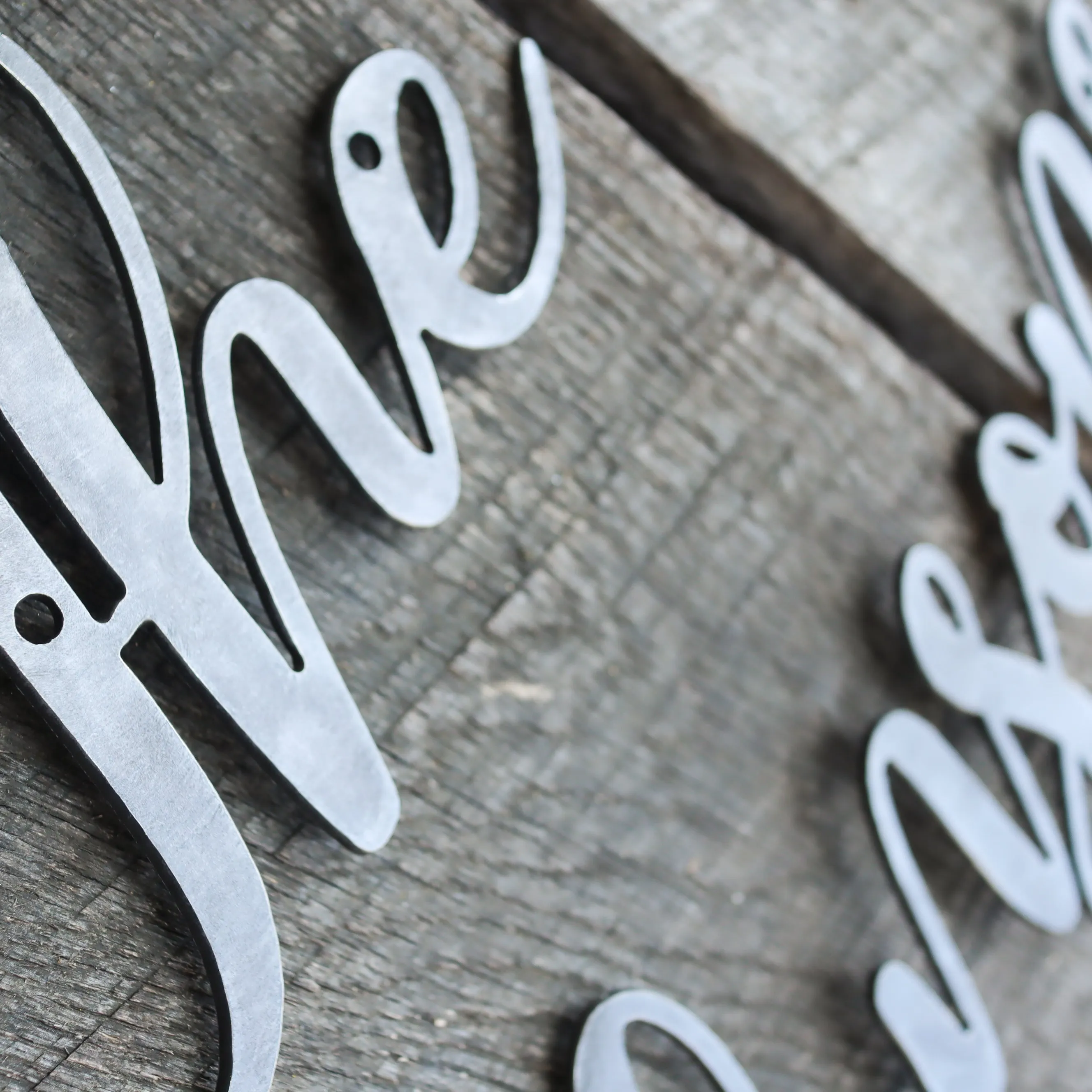 Last Name Cursive Words Wedding Sign - Personalized Metal Family Decor - Custom Wall Art - Welcome Signs
