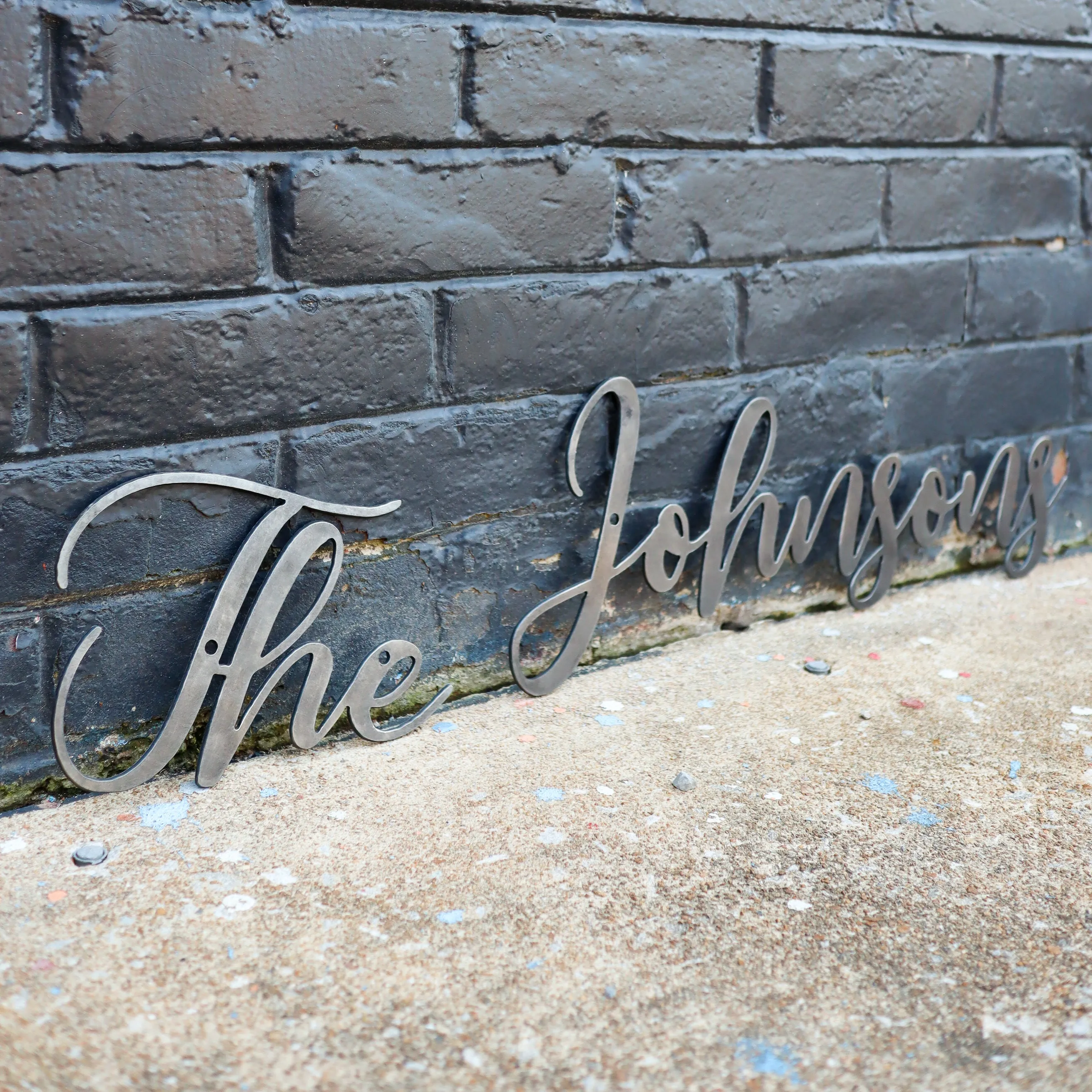 Last Name Cursive Words Wedding Sign - Personalized Metal Family Decor - Custom Wall Art - Welcome Signs