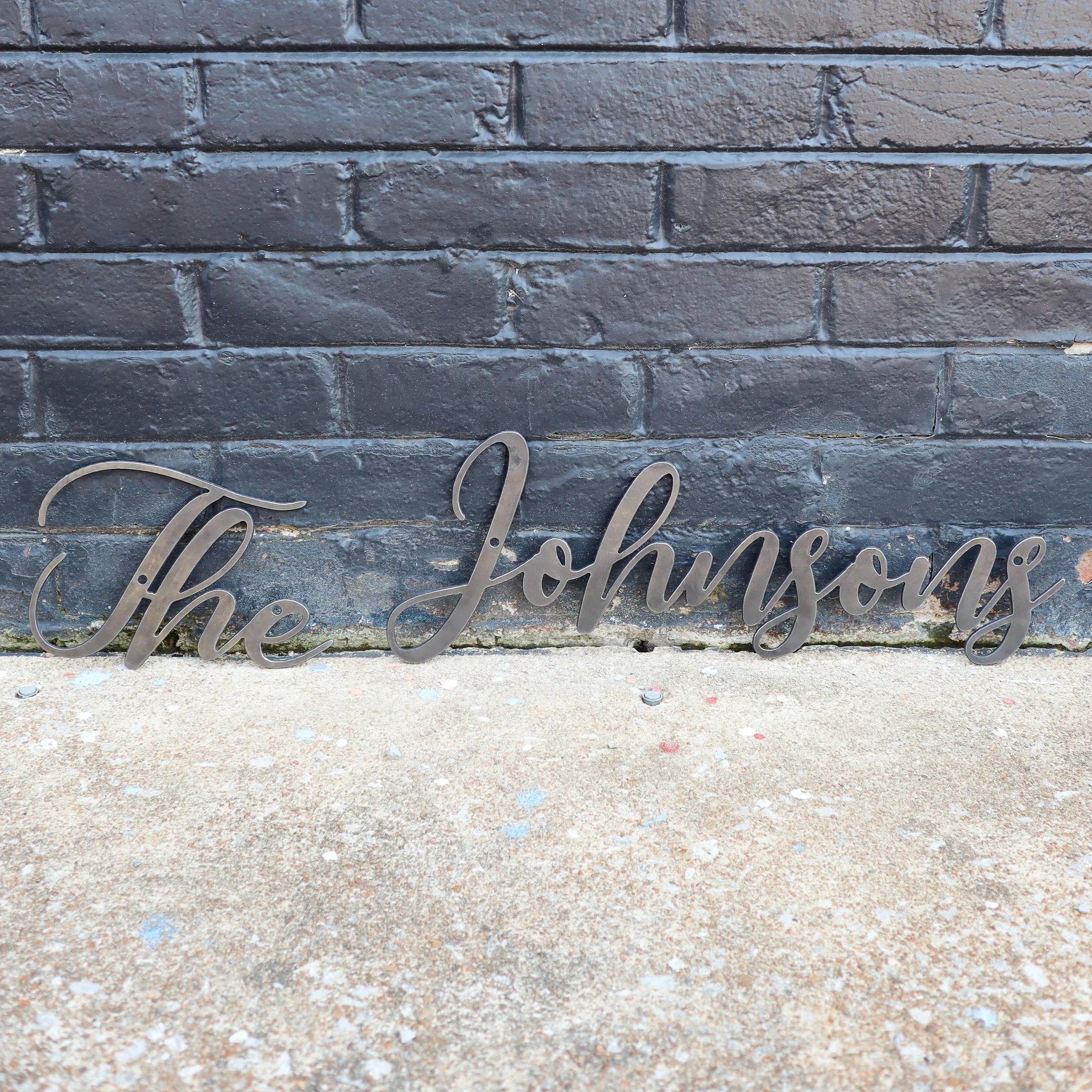 Last Name Cursive Words Wedding Sign - Personalized Metal Family Decor - Custom Wall Art - Welcome Signs