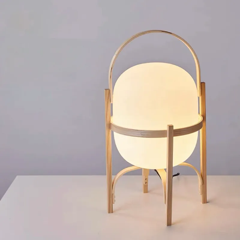 Led Desk Wooden Table Lamp