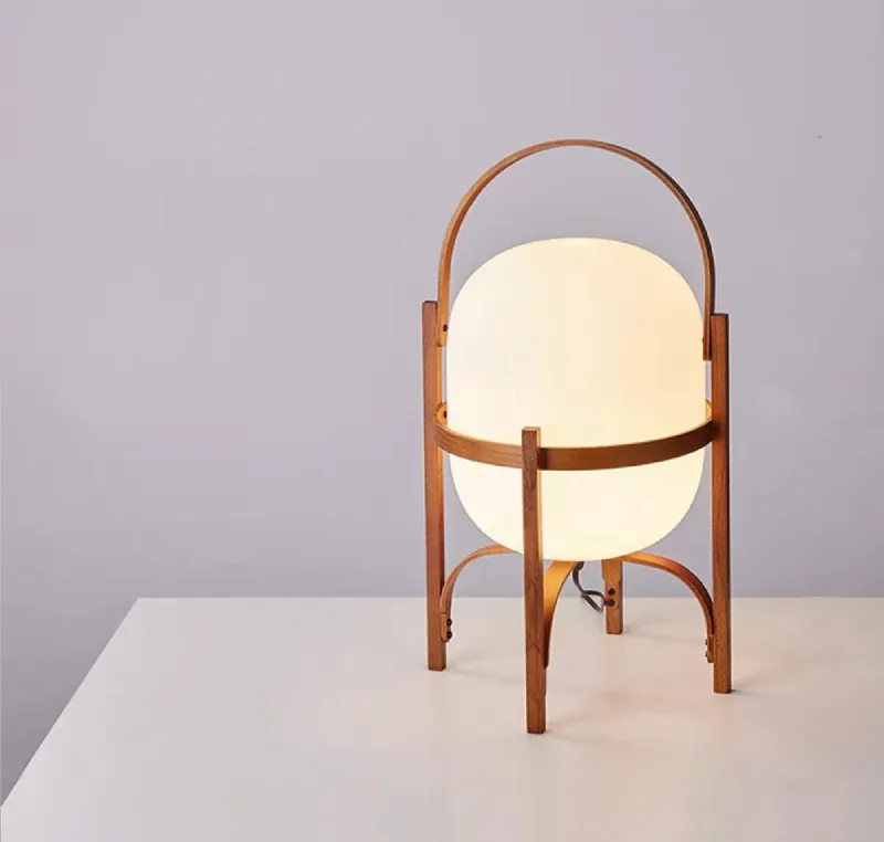 Led Desk Wooden Table Lamp