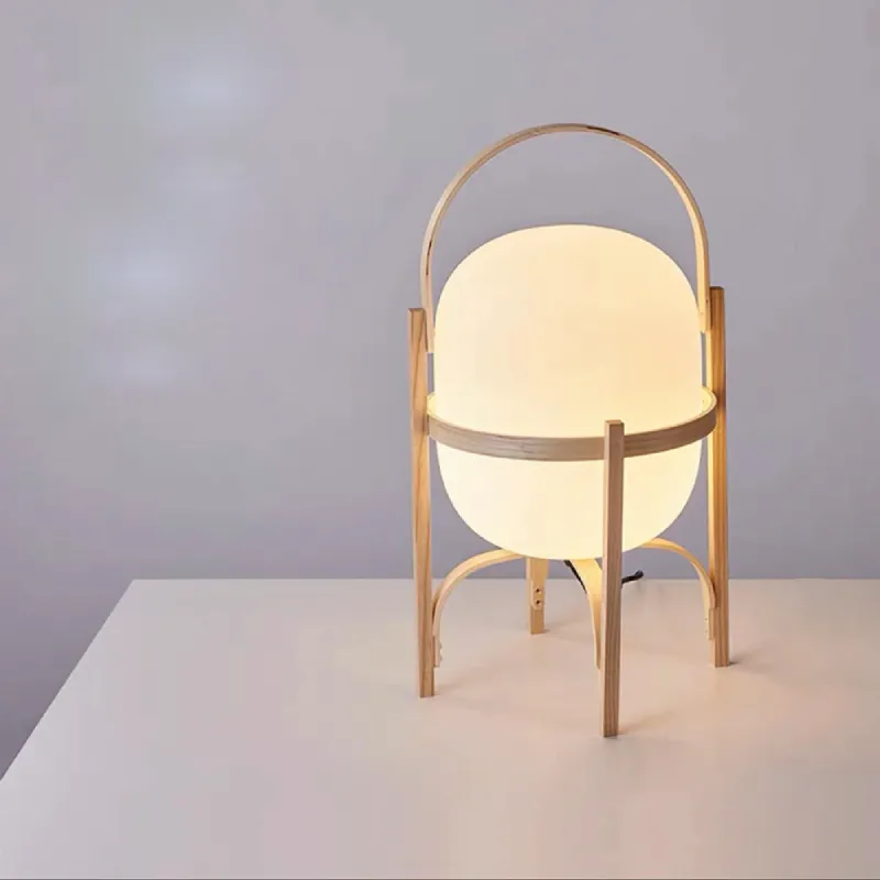 Led Desk Wooden Table Lamp