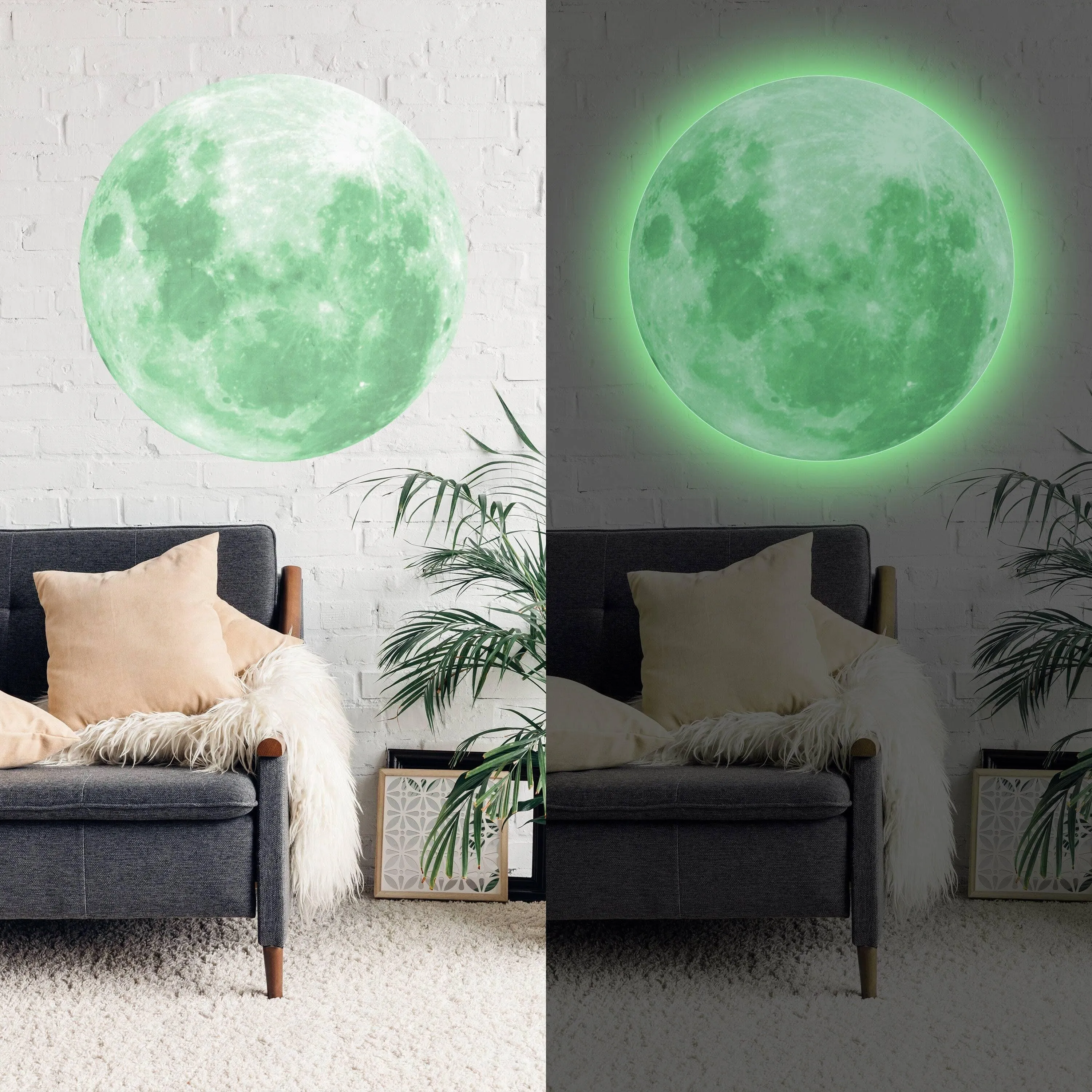 Luminous Lunar Wall Decal - Illuminate Your Space with the Night Sky