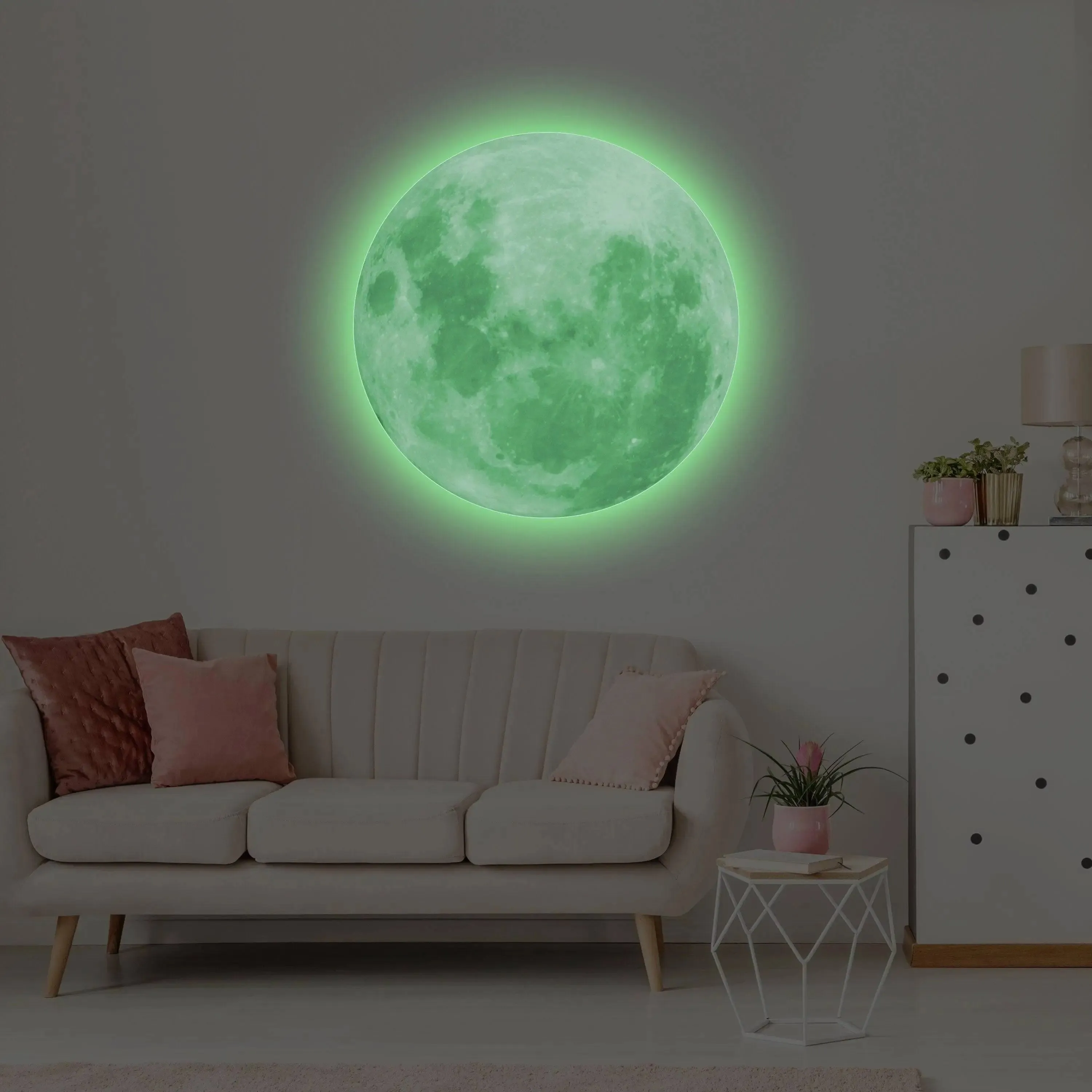 Luminous Lunar Wall Decal - Illuminate Your Space with the Night Sky