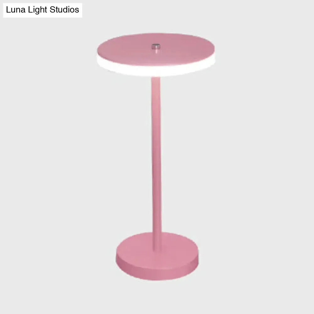 Macaron Style Round Acrylic LED Table Lamp: Blue/Green Ambient Lighting for Living Room in Warm/White