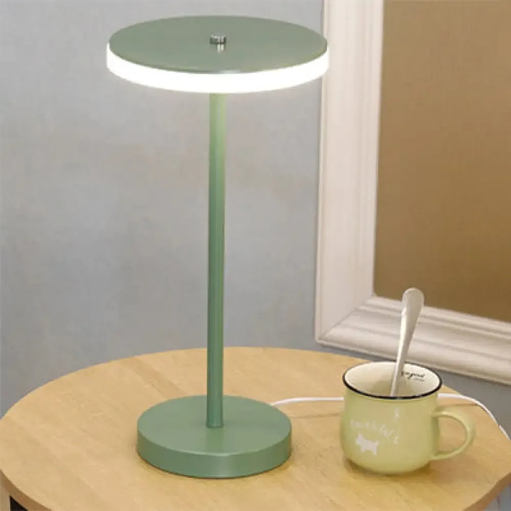 Macaron Style Round Acrylic LED Table Lamp: Blue/Green Ambient Lighting for Living Room in Warm/White