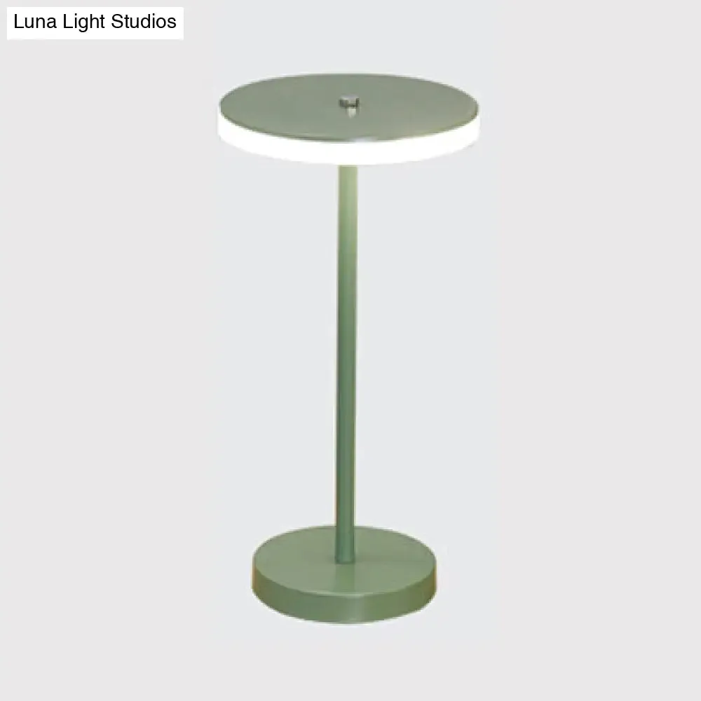 Macaron Style Round Acrylic LED Table Lamp: Blue/Green Ambient Lighting for Living Room in Warm/White