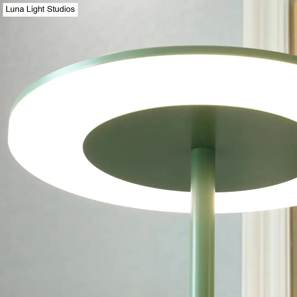 Macaron Style Round Acrylic LED Table Lamp: Blue/Green Ambient Lighting for Living Room in Warm/White