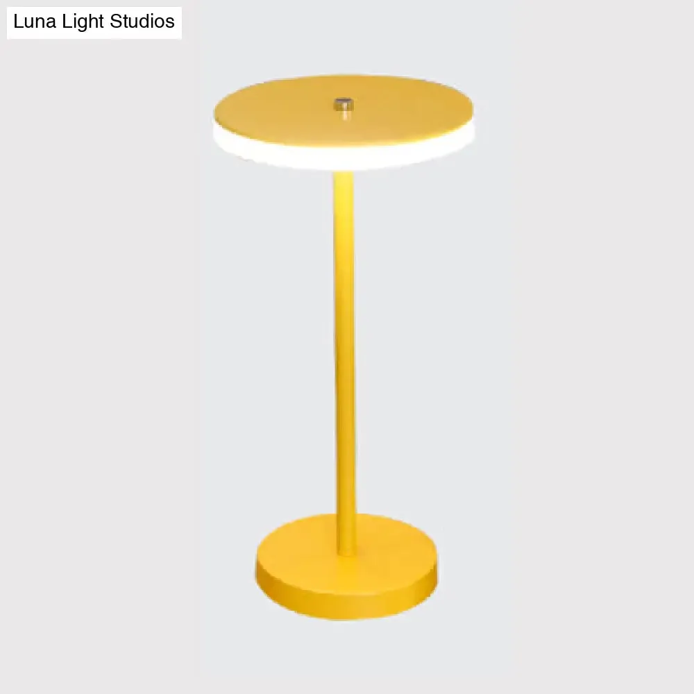 Macaron Style Round Acrylic LED Table Lamp: Blue/Green Ambient Lighting for Living Room in Warm/White