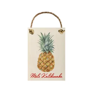 Mele Pineapple 7x10 Wood Sign Front Rope