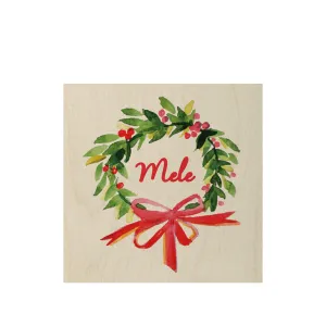 Mele Wreath 7x7 Wood Sign