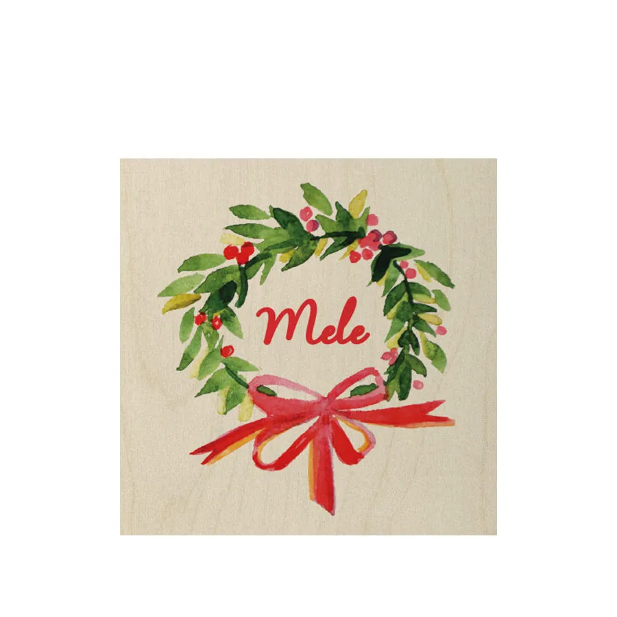 Mele Wreath 7x7 Wood Sign