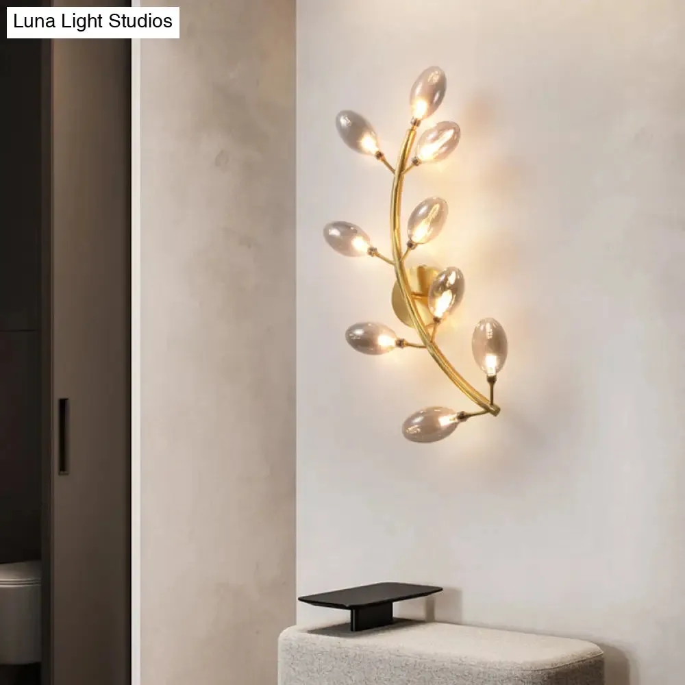 Modernist Gold Grape Wall Sconce Light - 9 Heads Metal Lamp Fixture for Bedside