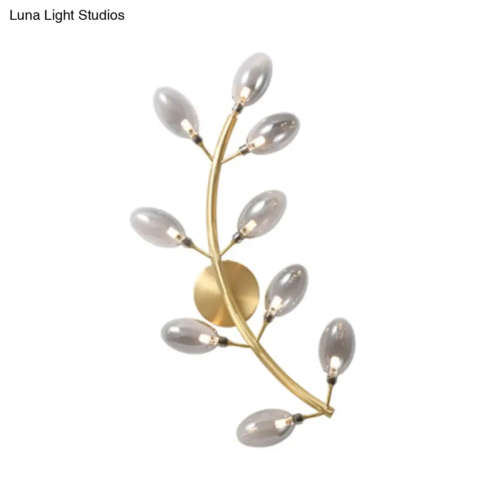 Modernist Gold Grape Wall Sconce Light - 9 Heads Metal Lamp Fixture for Bedside