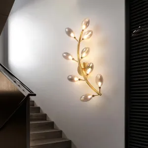 Modernist Gold Grape Wall Sconce Light - 9 Heads Metal Lamp Fixture for Bedside