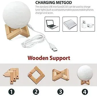 Moon Lamp 3D Multicolor