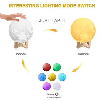 Moon Lamp 3D Multicolor