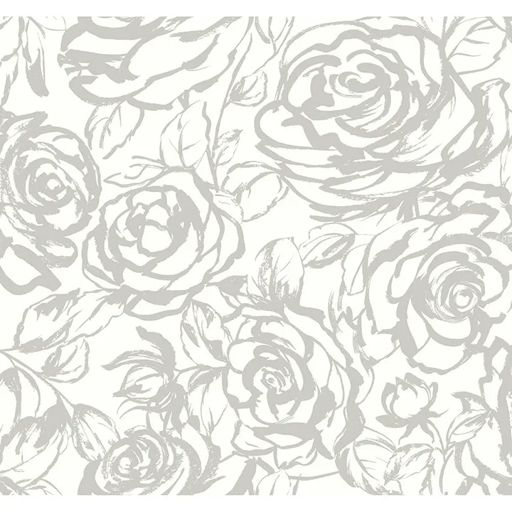 Nelda Light Blue Rose Wallpaper