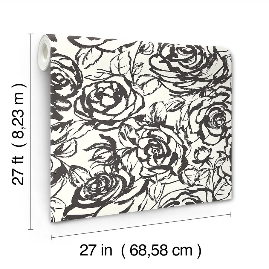 Nelda Light Blue Rose Wallpaper