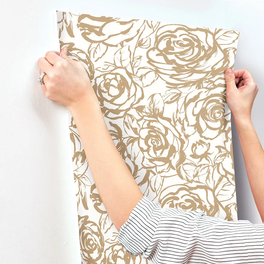 Nelda Light Blue Rose Wallpaper