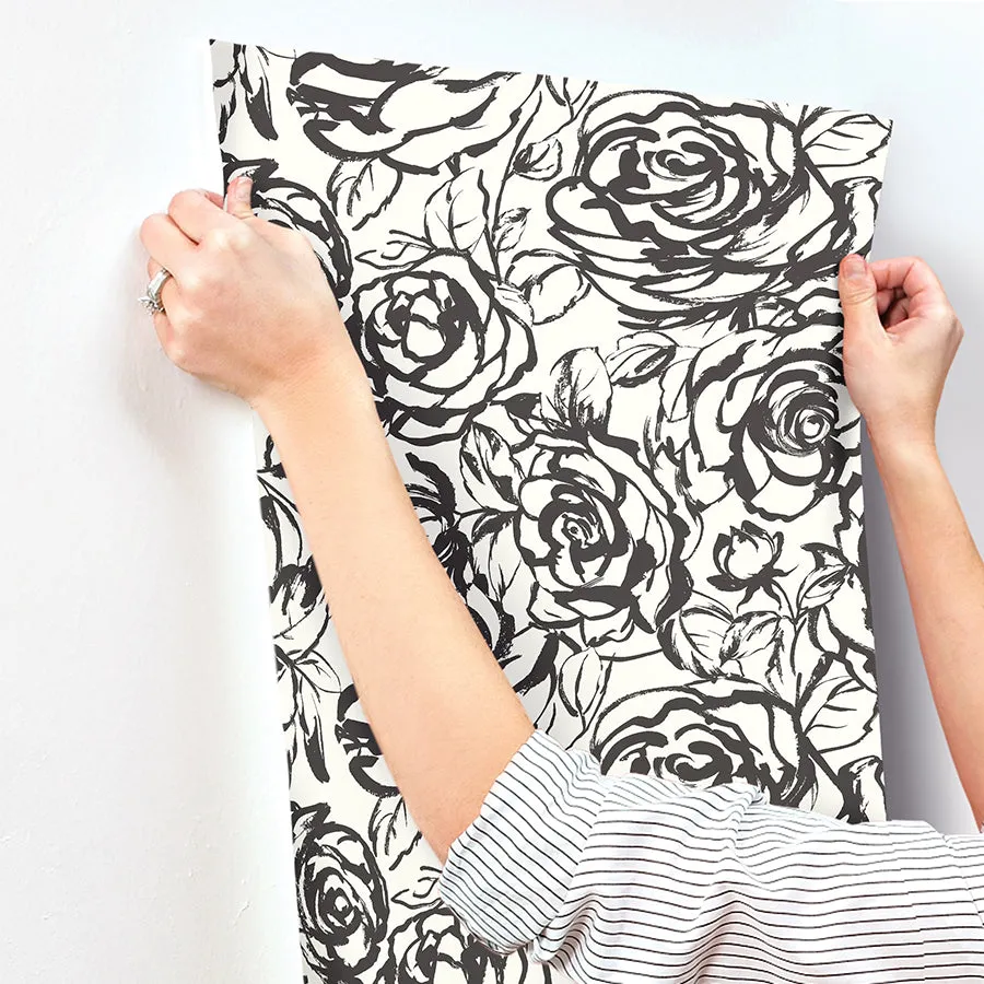 Nelda Light Blue Rose Wallpaper