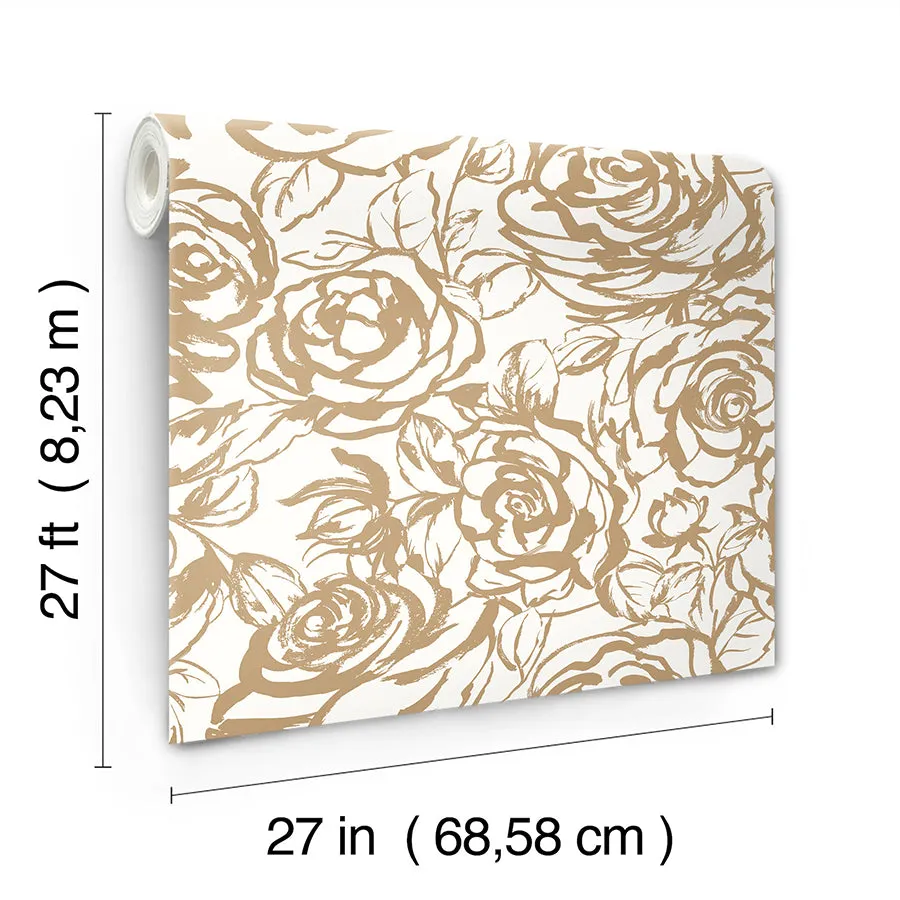 Nelda Light Blue Rose Wallpaper