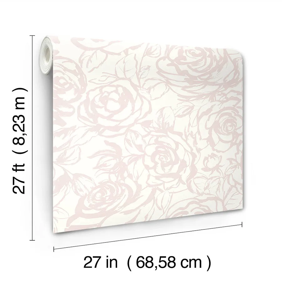 Nelda Light Blue Rose Wallpaper