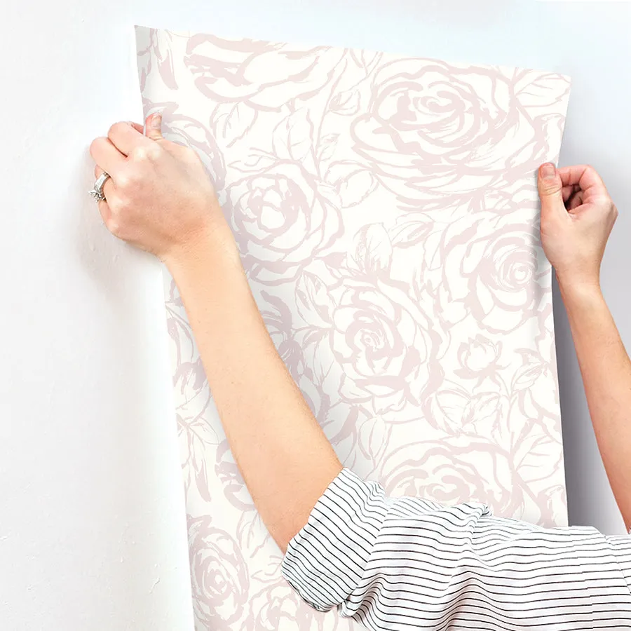 Nelda Light Blue Rose Wallpaper
