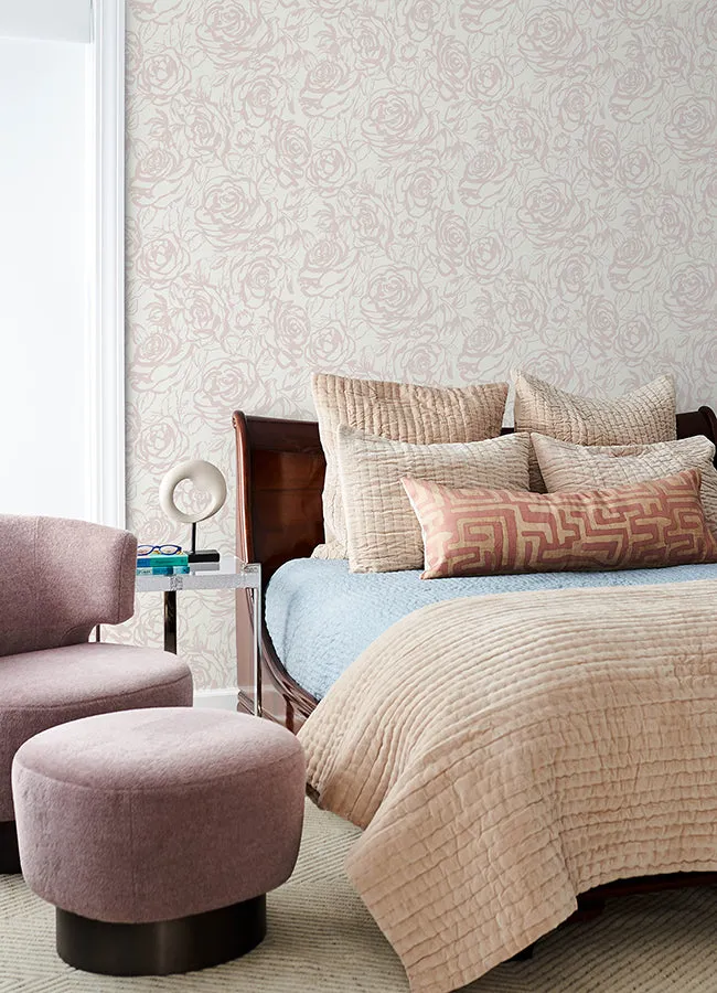 Nelda Light Blue Rose Wallpaper
