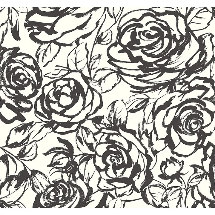 Nelda Light Blue Rose Wallpaper