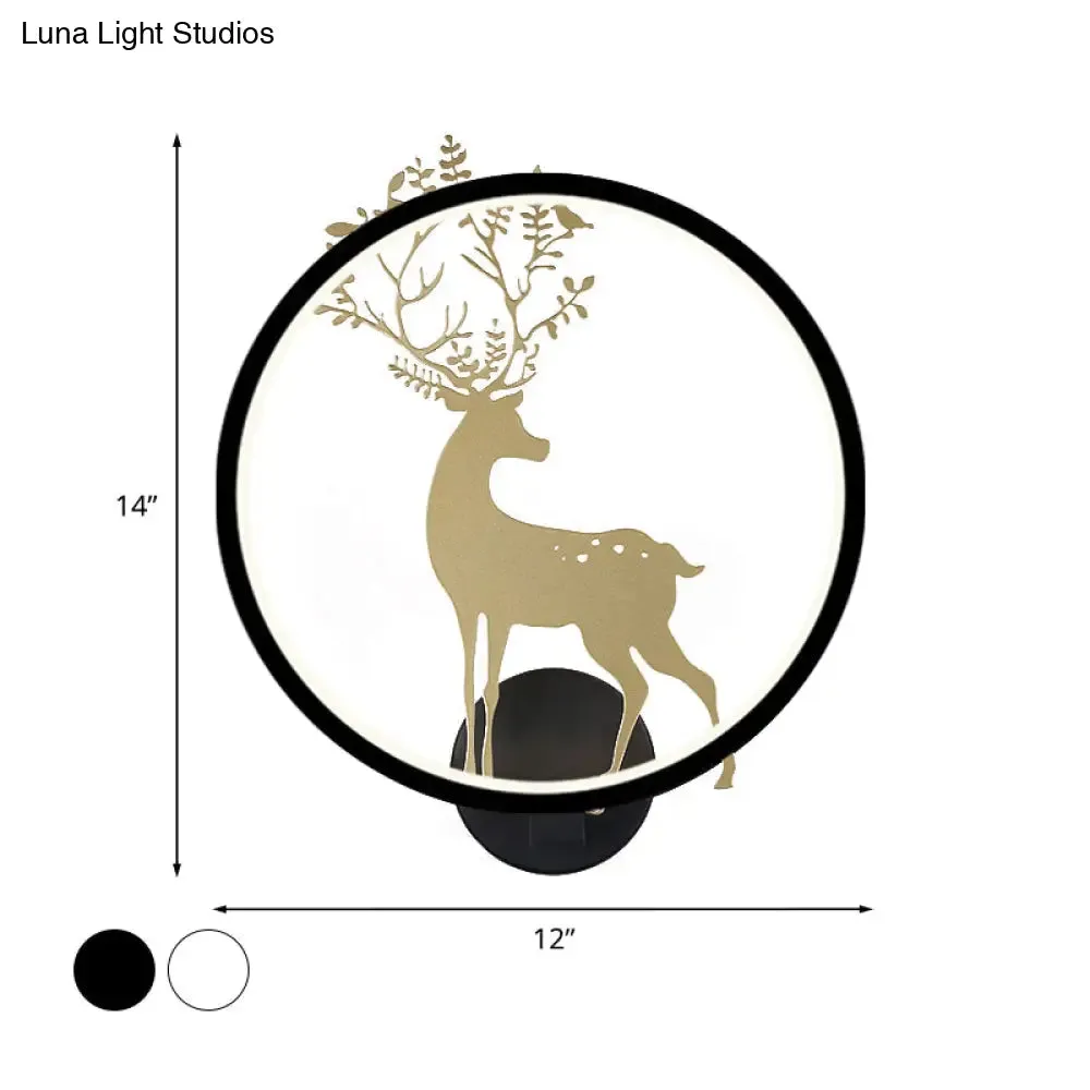 Nordic LED Gold Deer Wall Lamp with Glowing Hook - Stylish Aluminum Mural Light Fixture