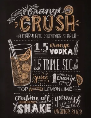 Orange Crush Recipe (8"X10") / Art Print