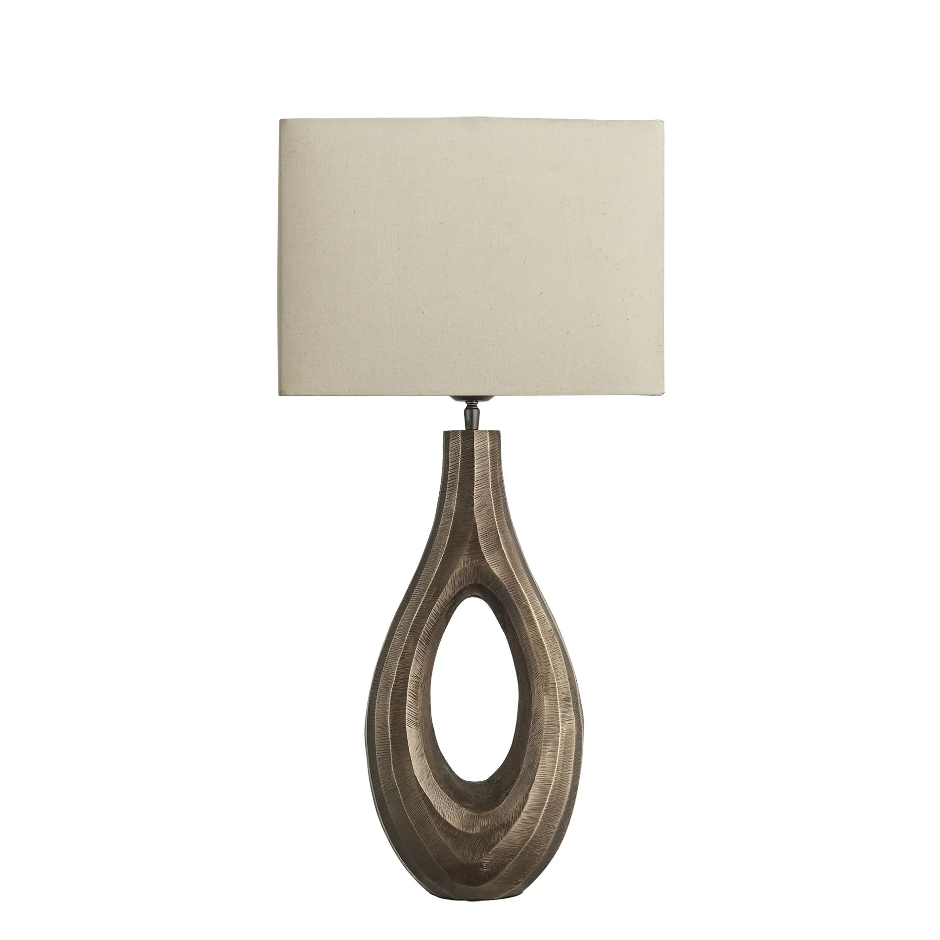 Ornate Ellipse Table Lamp - Brass