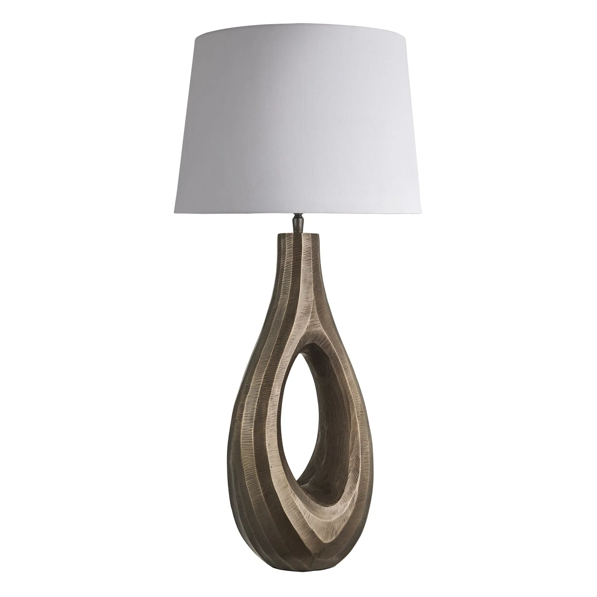 Ornate Ellipse Table Lamp - Brass