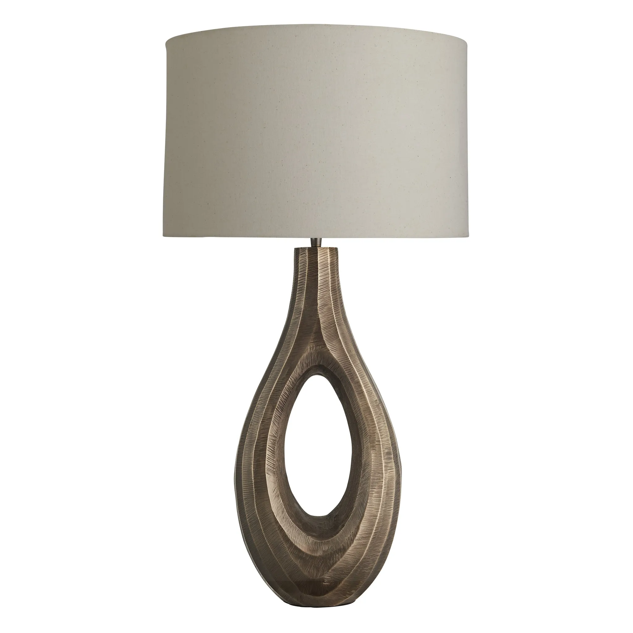 Ornate Ellipse Table Lamp - Brass
