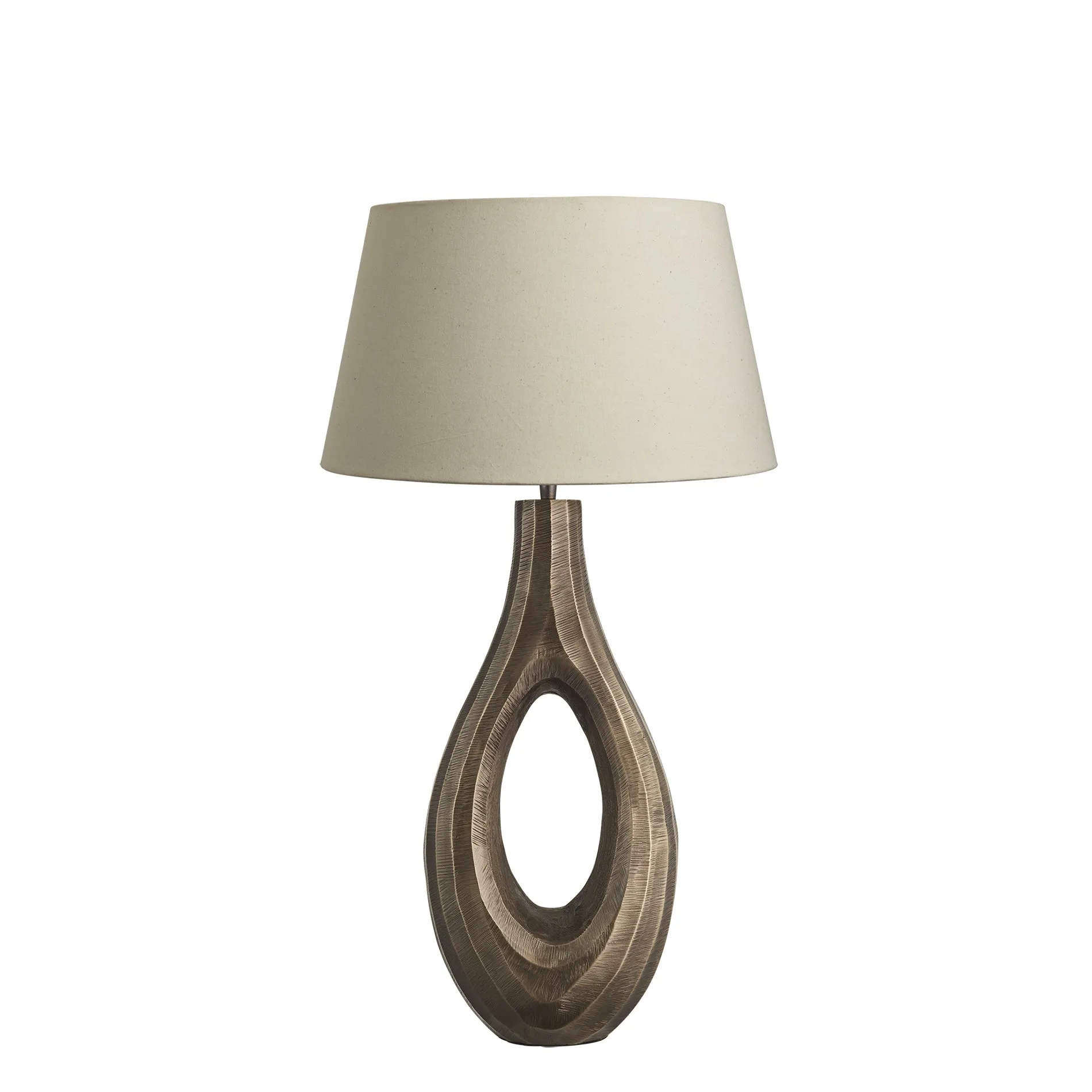 Ornate Ellipse Table Lamp - Brass