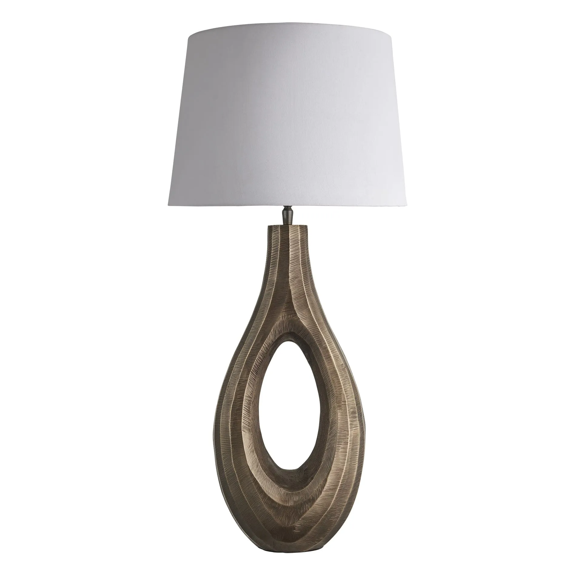 Ornate Ellipse Table Lamp - Brass