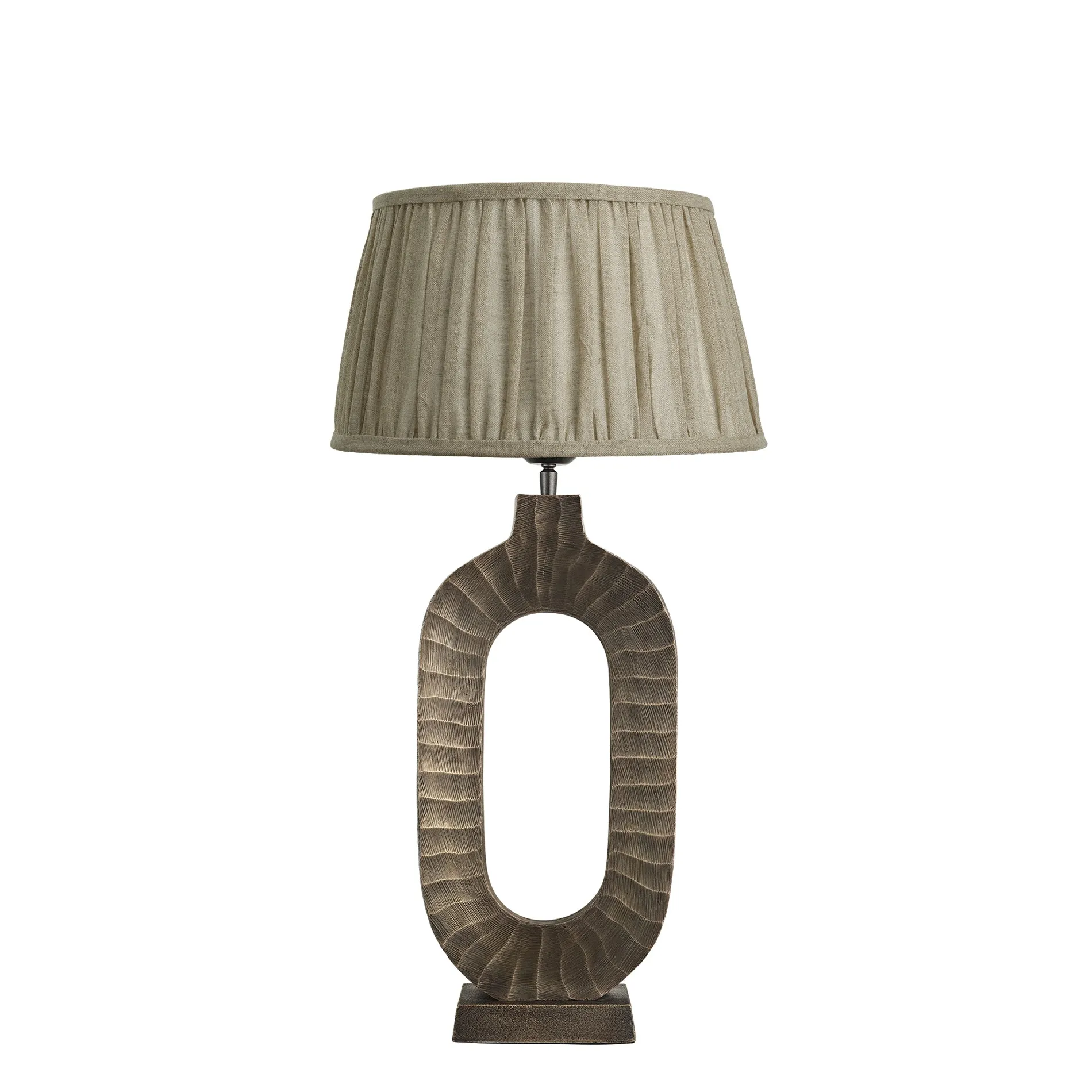 Ornate Oval Table Lamp - Brass
