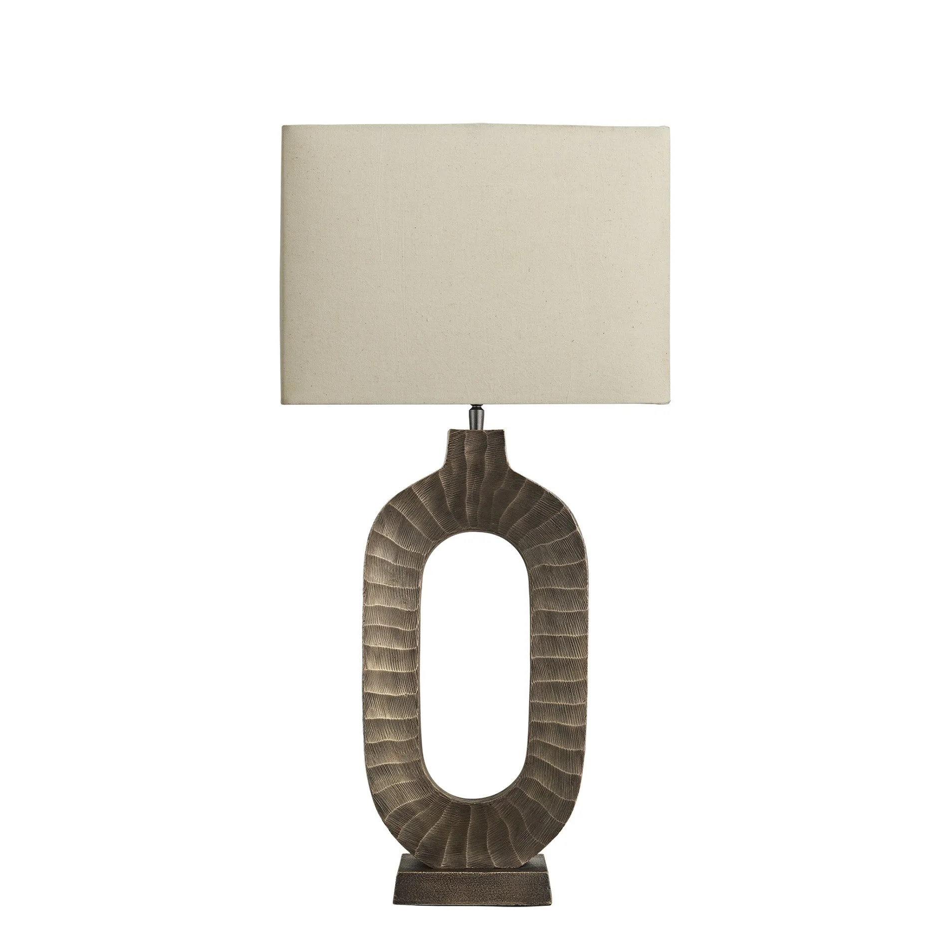 Ornate Oval Table Lamp - Brass