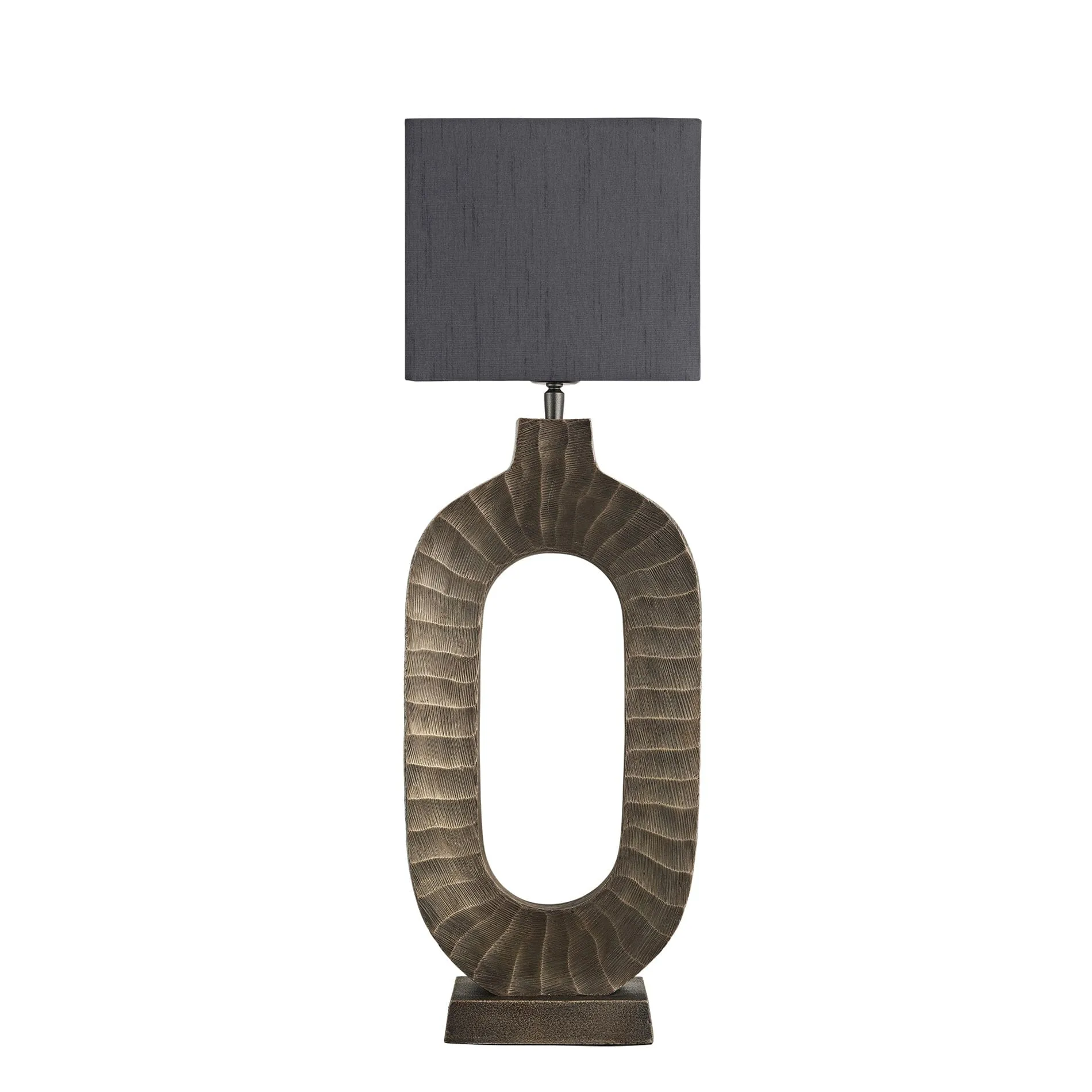 Ornate Oval Table Lamp - Brass