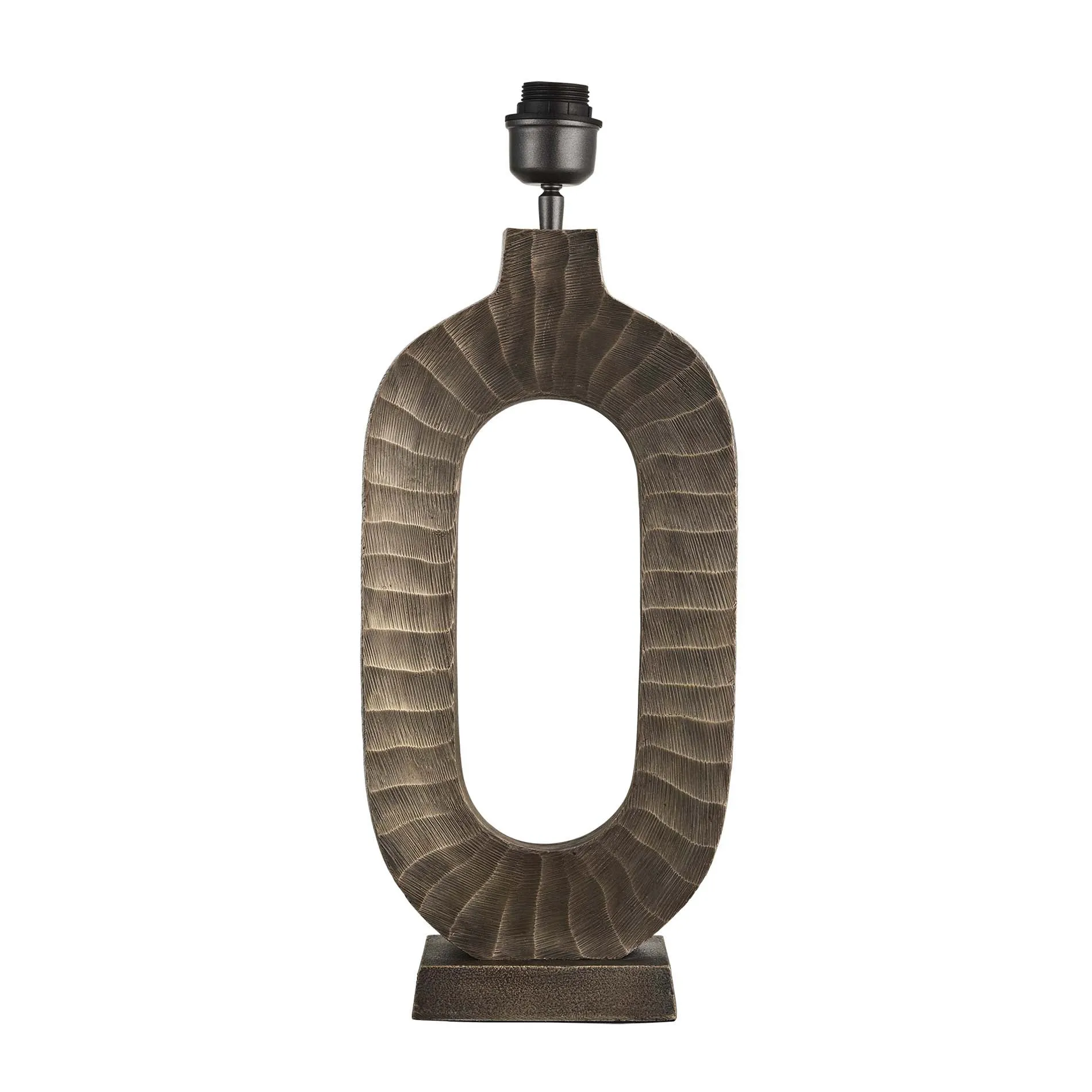 Ornate Oval Table Lamp - Brass