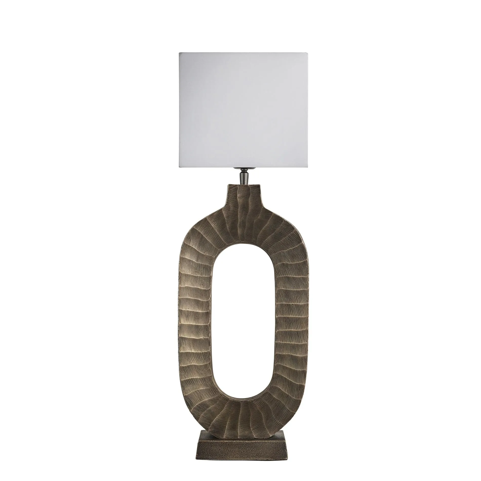 Ornate Oval Table Lamp - Brass