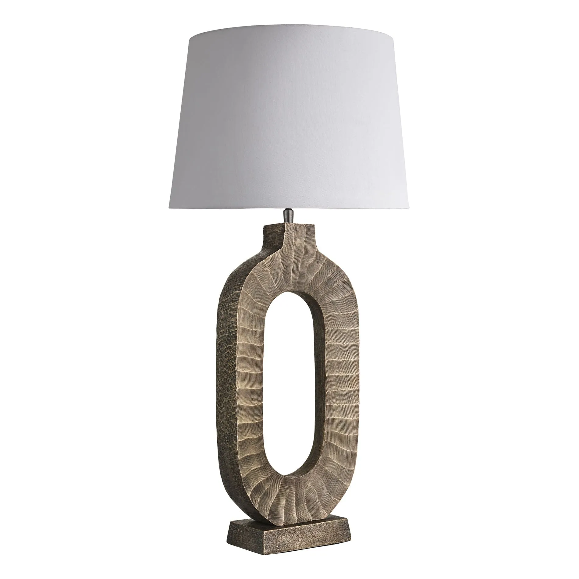 Ornate Oval Table Lamp - Brass