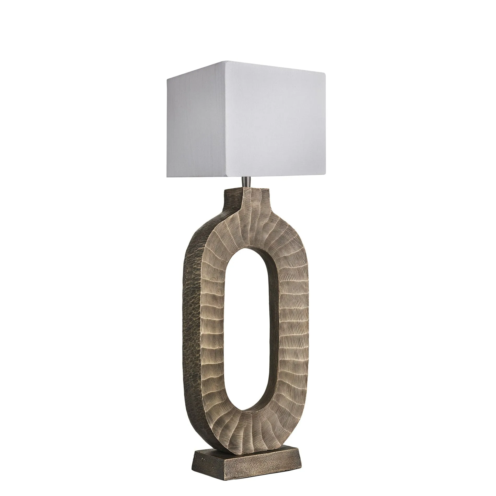 Ornate Oval Table Lamp - Brass