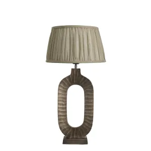 Ornate Oval Table Lamp - Brass