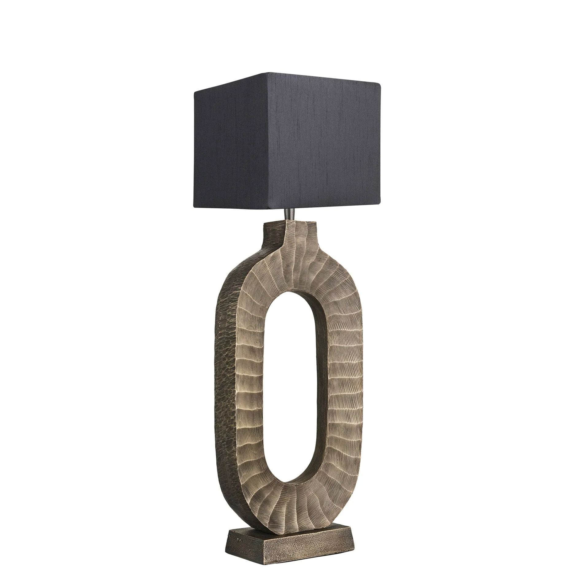 Ornate Oval Table Lamp - Brass