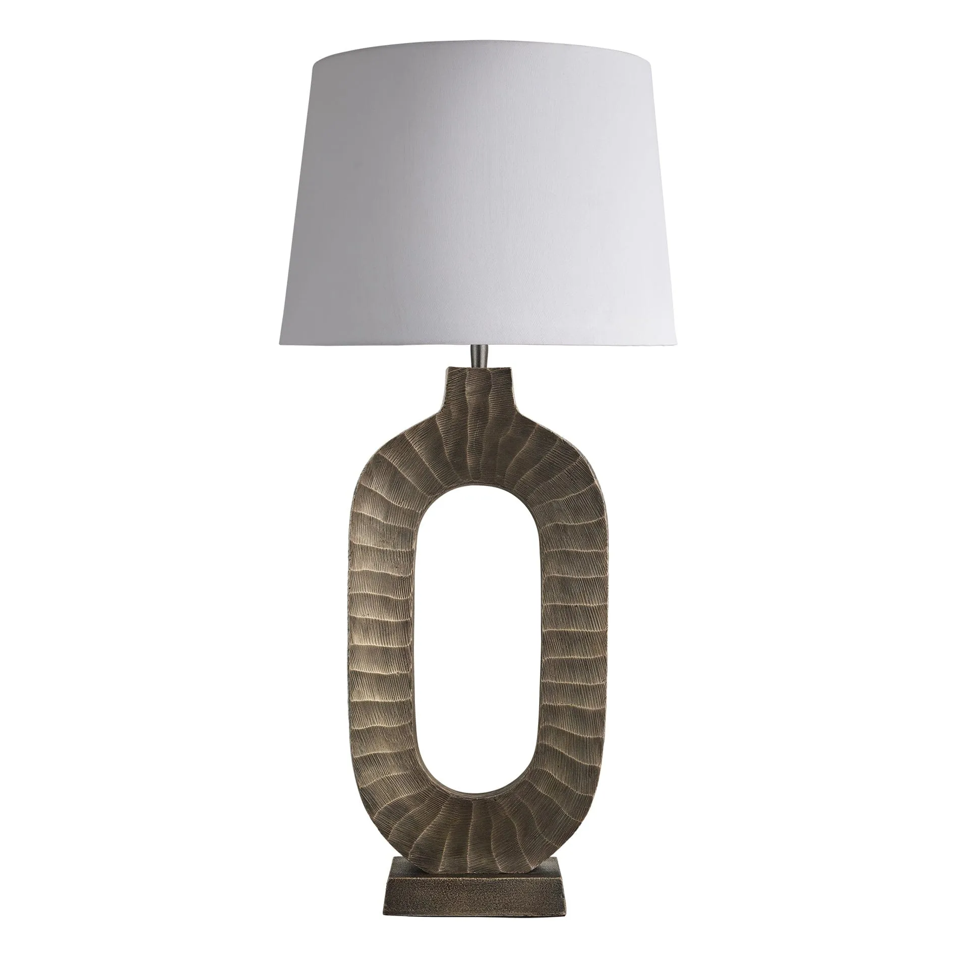 Ornate Oval Table Lamp - Brass