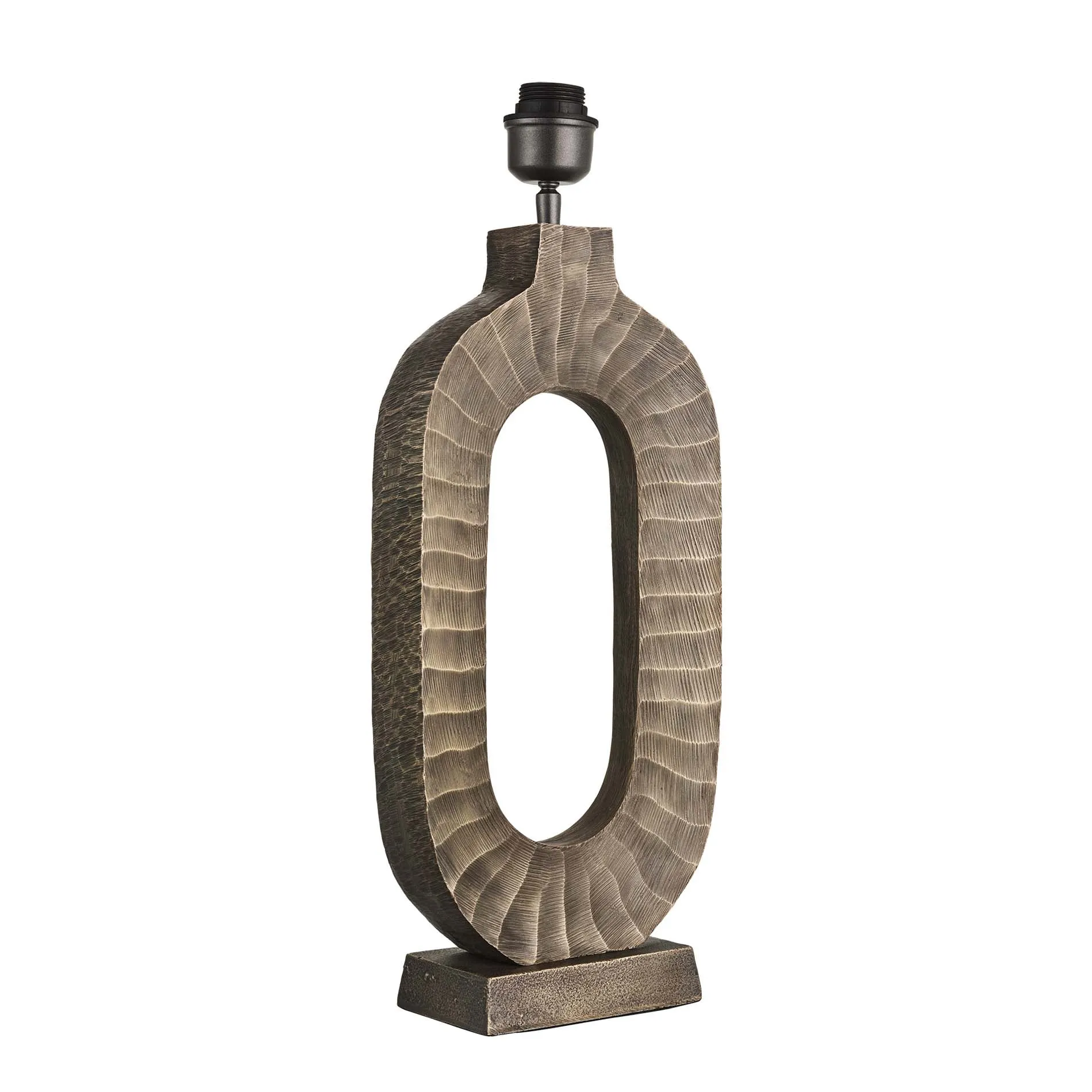 Ornate Oval Table Lamp - Brass